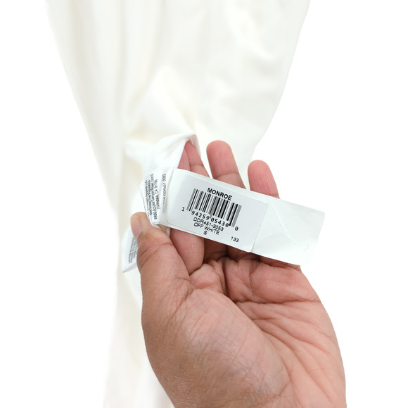 DRESS THE POPULATION Women S Monroe Gown Dress Off White Side Slit Sweetheart - Picture 5 of 9